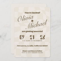 Neutral Retro Funky Disco Wedding Bold Modern Fun