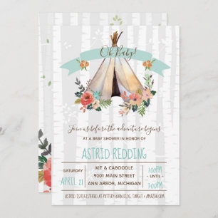 Invitación Neutral rústico Baby Shower del género de la