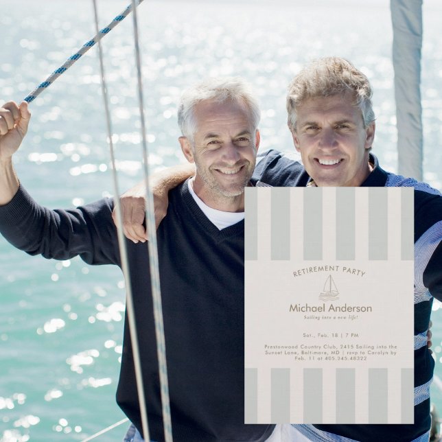 Invitación Neutral Sailboat Retirement Party  (Subido por el creador)