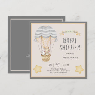 Invitación Neutral Watercolor Woodland Animals Baby Shower