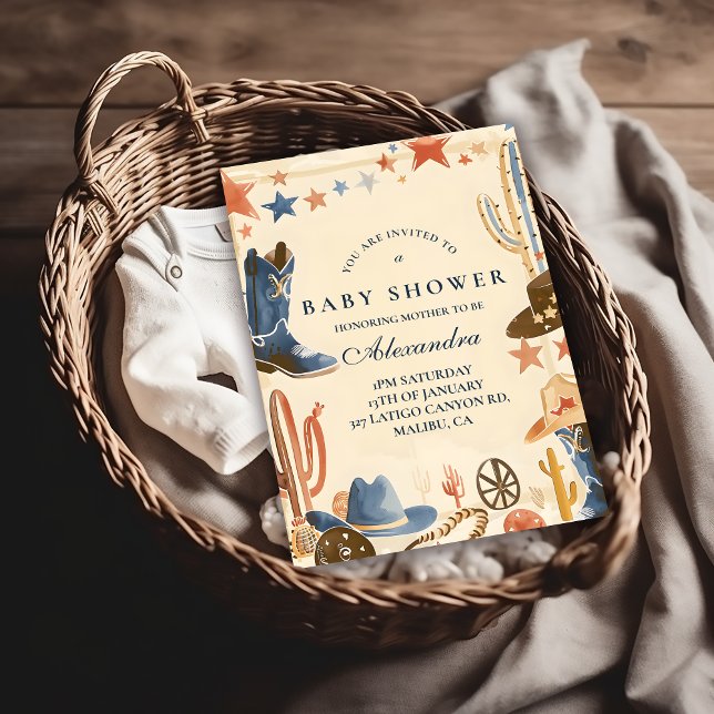 Invitación Neutral Western Cowboy Baby Shower (Subido por el creador)