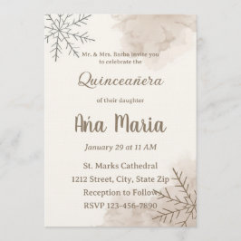 Invitación Neutral Winter Quinceañera Invitation – Minimalist