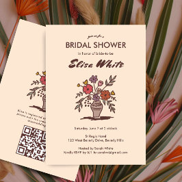 Invitación Neutrales de la vesícula floral Shower Bridal Whim