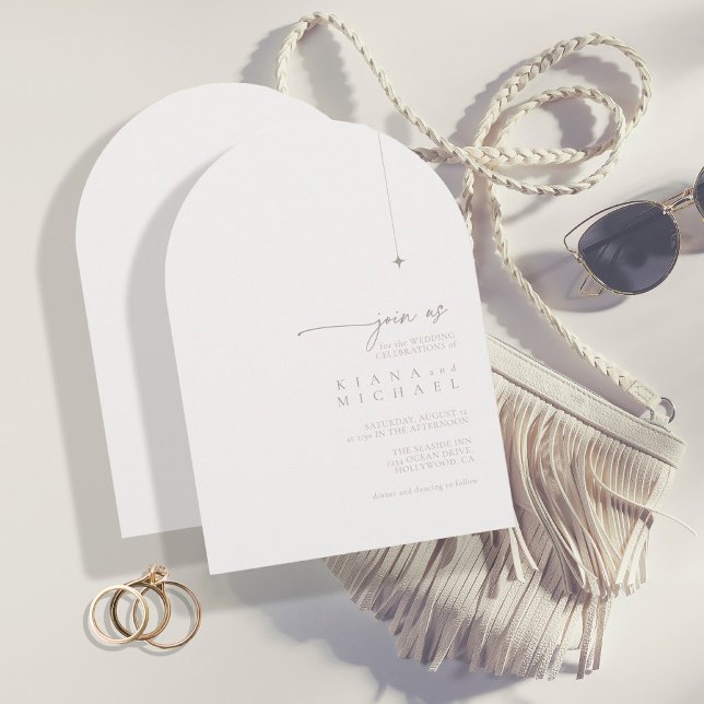 Invitación Neutrales de moda Boda de polvo ID1020 (Subido por el creador)