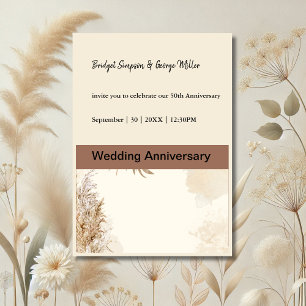 Invitación Neutrales suaves para Bodas de aniversario elegant