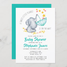 Invitación Neutralidad de género de elefante cutáneo Baby Sho