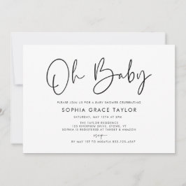 Invitación Neutralidad de género del Boho blanco y negro de B