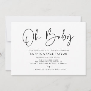 Invitación Neutralidad de género del Boho blanco y negro de B