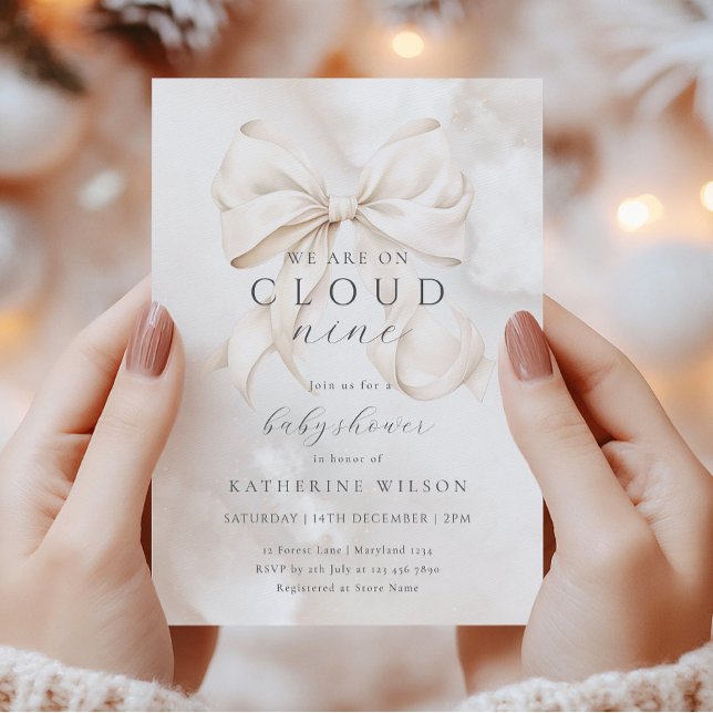Invitación Neutralidad de género en la Nueve Nube de Baby Sho (Subido por el creador)