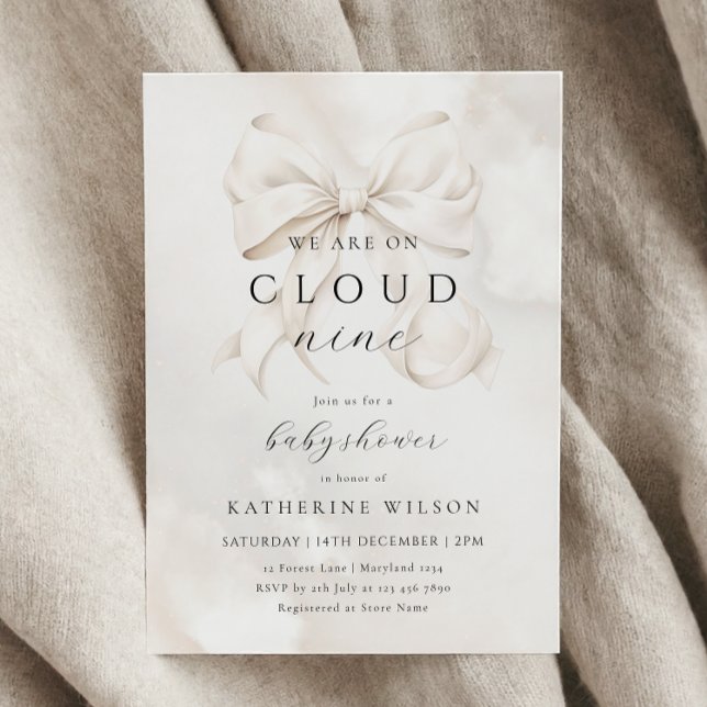 Invitación Neutralidad de género en la Nueve Nube de Baby Sho (Subido por el creador)