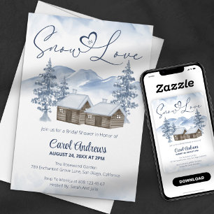 Invitación Nevada Acogedora en Regalo de Aquarela de Invierno