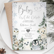 Nevada en el bosque Baby Shower Animal Winter