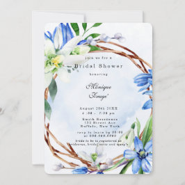 Invitación Nevada Scilla Spring Floral Bridal Shower