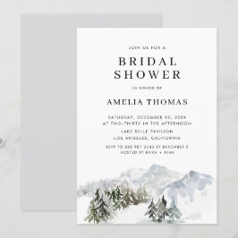 Invitación Nevada Winter Forest Woodland Bridal Shower