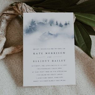 Invitación Nevado   Boda de invierno de la montaña Snowy