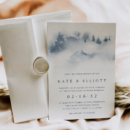 Invitación Nevado | Boda de invierno de la montaña Snowy