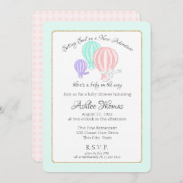 Invitación New Adventure Hot Air Balloons Baby Shower