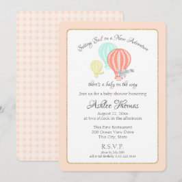 Invitación New Adventure Hot Air Balloons Baby Shower