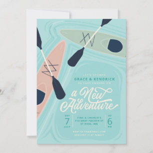 Invitación New Adventure Kayak Parejas ducha de matrimonio