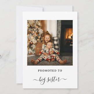 Invitación New Baby Big Sister Holiday Announcement Card