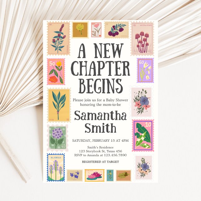 Invitación New Chapter Baby Shower  (A New Chapter Begins Baby Shower Invitation)