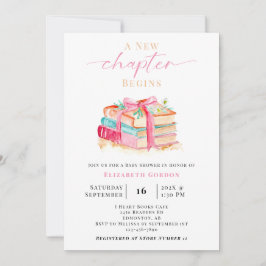 Invitación New Chapter Baby Shower Book Watercolor Storybook