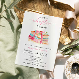Invitación New Chapter Baby Shower Book Watercolor Storybook