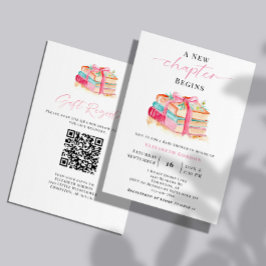 Invitación New Chapter Baby Shower Registry QR Code books