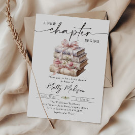 Invitación New Chapter Begins, Bow Storybook Bridal Shower