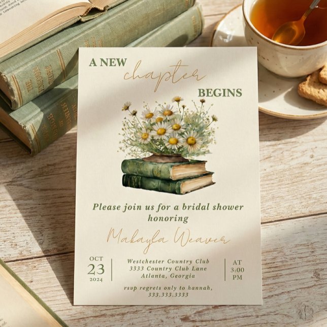 Invitación New Chapter Begins, Storybook Bridal Shower (Subido por el creador)