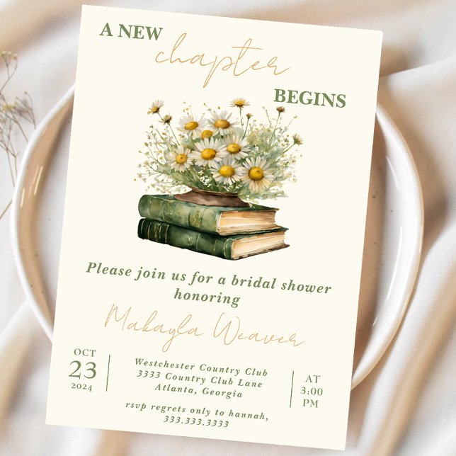 Invitación New Chapter Begins, Storybook Bridal Shower (Subido por el creador)