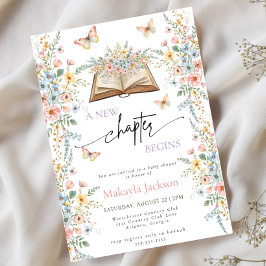 Invitación New Chapter Begins Storybook flowers Baby Shower
