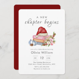 Invitación New Chapter Begins Winter Floral Baby Shower