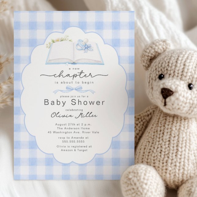 Invitación New Chapter Blue Book Baby Shower Invite (Subido por el creador)