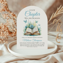 Invitación New Chapter Boy Blue Brunch Book Baby Shower