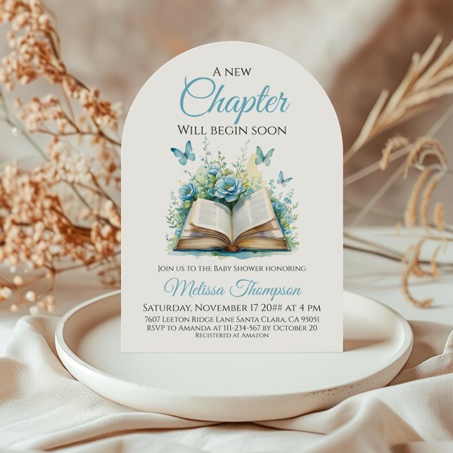 Invitación New Chapter Boy Blue Brunch Book Baby Shower (Subido por el creador)