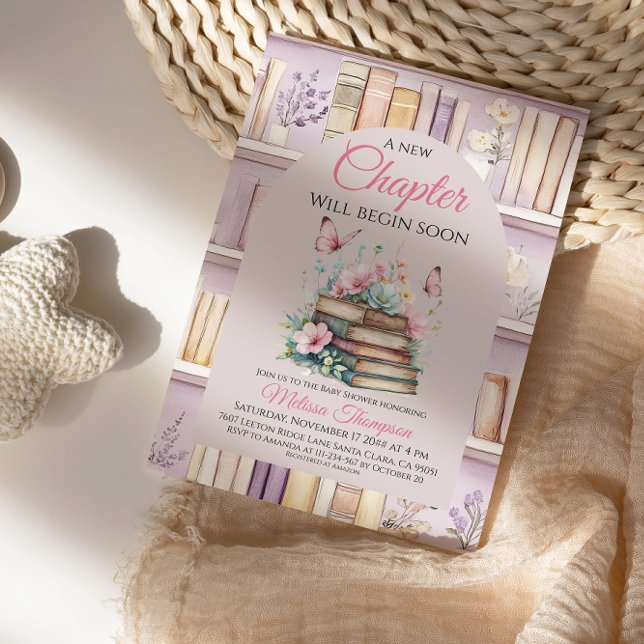 Invitación New Chapter Pink Storybook Girl Book Baby Shower (Subido por el creador)