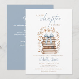 Invitación New Chapter Storybook Blue Baby Shower All In One