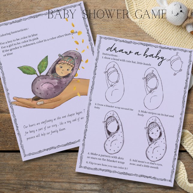Invitación New Chapter Storybook Draw a Baby Shower Game Card (New Chapter Storybook Draw a Baby Shower Game Card)