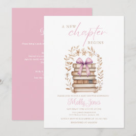 Invitación New Chapter Storybook Pink Baby Shower All In One