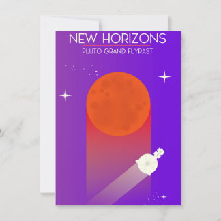 Invitación New Horizons Pluto Grand Flypass arte espacial.