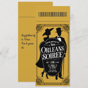 Invitación New Orleans Soirée Ticket Style