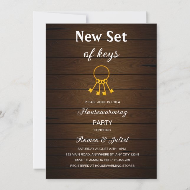 Invitación New Set Of Keys Homewarming Invitation (Anverso)