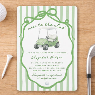 Invitación New to the Club Golf Baby Shower