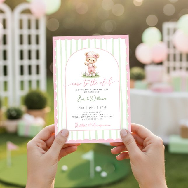 Invitación New to the Club Golf Baby Shower Girl (Subido por el creador)