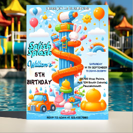 Invitación New Water Park Guay Bolsa de salpicadura de verano