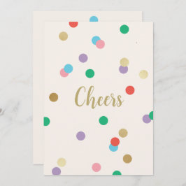 Invitación New Year Confetti Cream Greeting Card