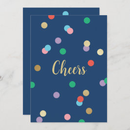 Invitación New Year Confetti Midnight Blue Greeting Card