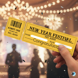 Invitación New Year Festival Party Entry Ticket