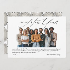 Invitación New Year Greetings Photo with Art Deco Greeting